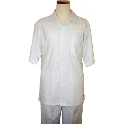 Bagazio 100% Premium Linen White 2 Pc Outfit  # BM708A